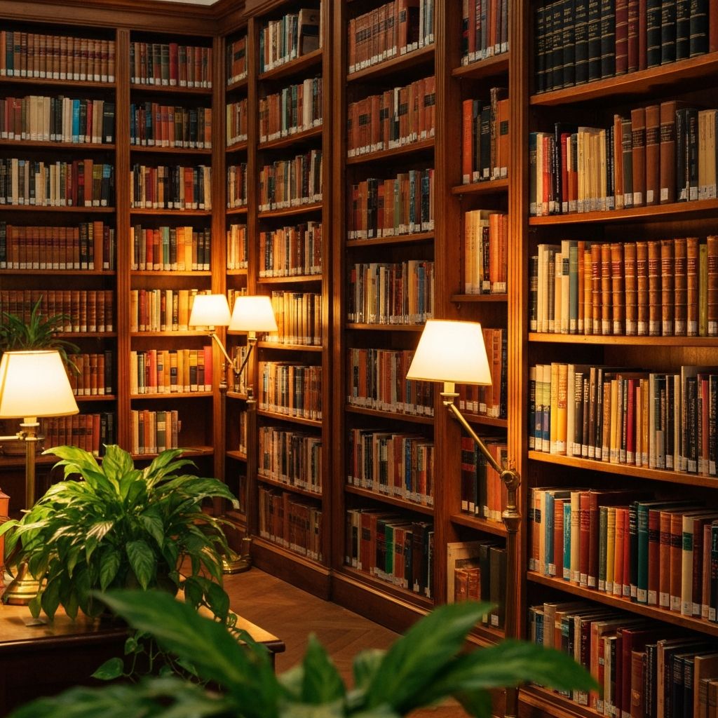 Bibliothek mit Büchern symbolisiert Wissen und Information