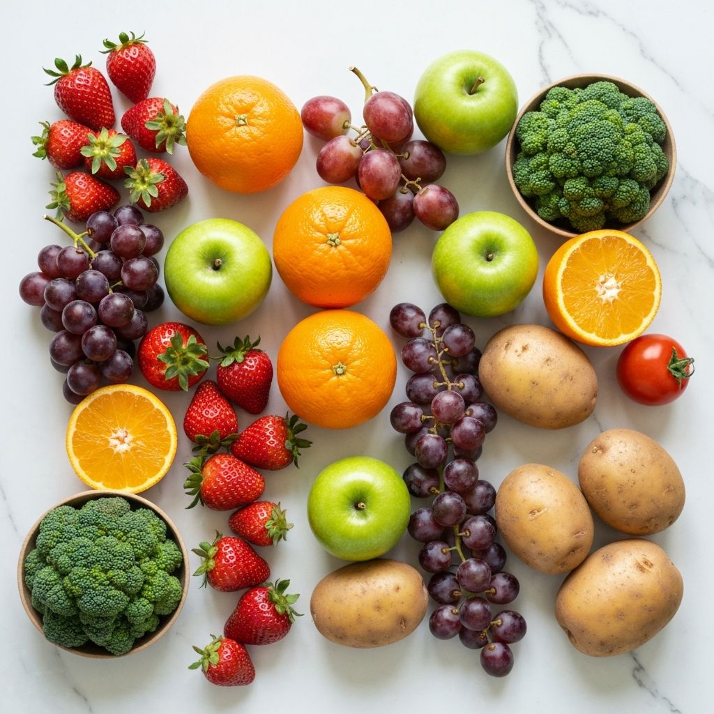 Frisches Obst und Gemüse für achtsame Ernährung